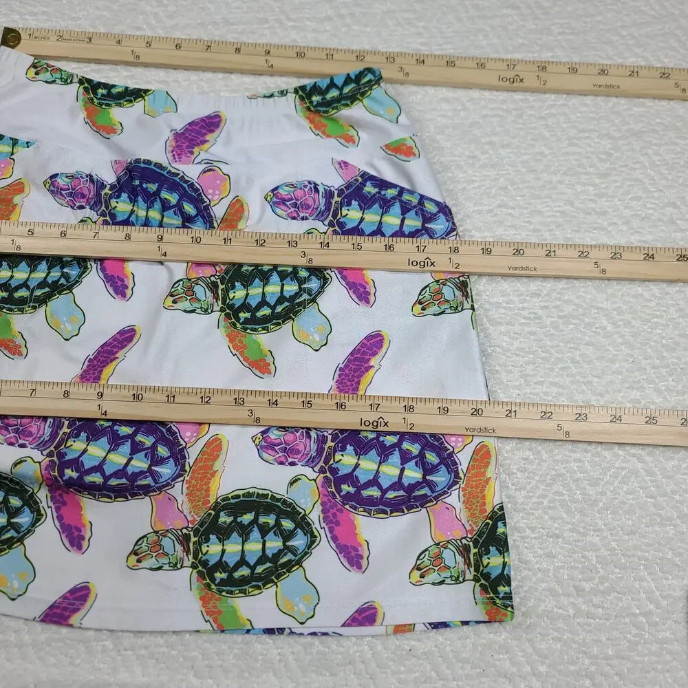 B Skinz skort Sz Medium Turtle print Golf Pickleball UPF Athleisure Performance - Picture 5 of 6